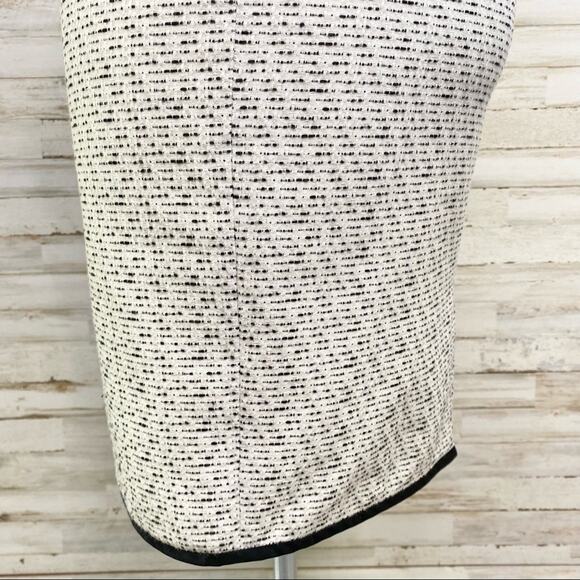 Vera Wang Lavender Label Boucle Tweed Skirt Womens Size 10 Black White Cotton - Picture 6 of 13